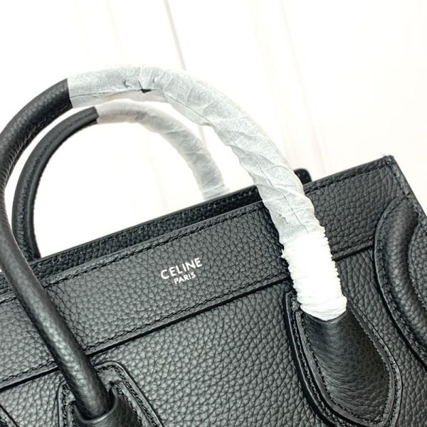 N品 セリーヌ バッグ 人気 ランキング CELINE ラゲージ ナノ 人気色 189243DRU.38NO ブラック シルバー金具 - 画像 (6)