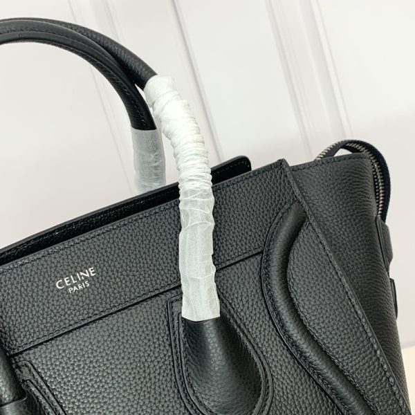 N品 セリーヌ バッグ 人気 ランキング CELINE ラゲージ マイクロ 人気色 189793DRU.38NO ブラック シルバー金具 - 画像 (9)