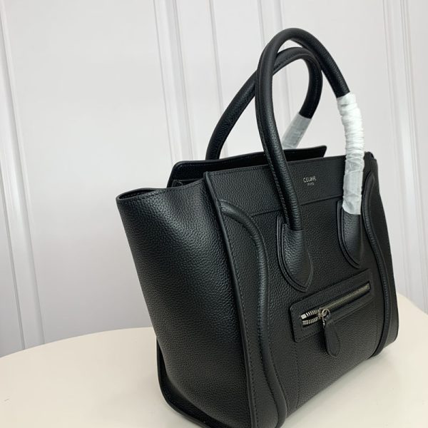 N品 セリーヌ バッグ 人気 ランキング CELINE ラゲージ マイクロ 人気色 189793DRU.38NO ブラック シルバー金具 - 画像 (7)