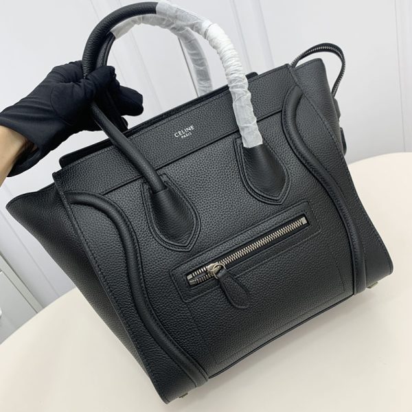 N品 セリーヌ バッグ 人気 ランキング CELINE ラゲージ マイクロ 人気色 189793DRU.38NO ブラック シルバー金具 - 画像 (2)