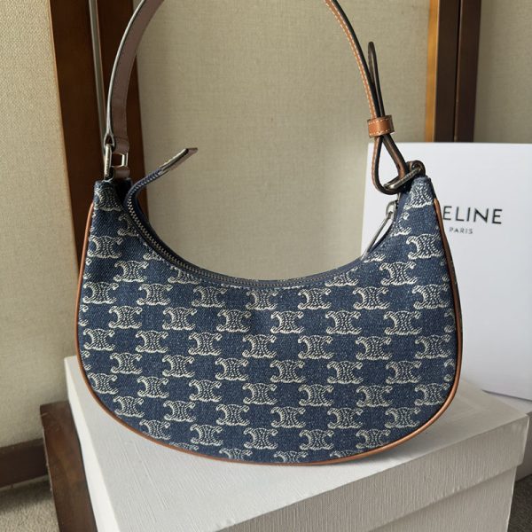 N品 セリーヌ バッグ 人気 ランキング CELINE ホーボーバッグ ハイブランド 2411887 グレー ゴールド金具 - 画像 (7)