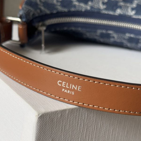 N品 セリーヌ バッグ 人気 ランキング CELINE ホーボーバッグ ハイブランド 2411887 グレー ゴールド金具 - 画像 (5)