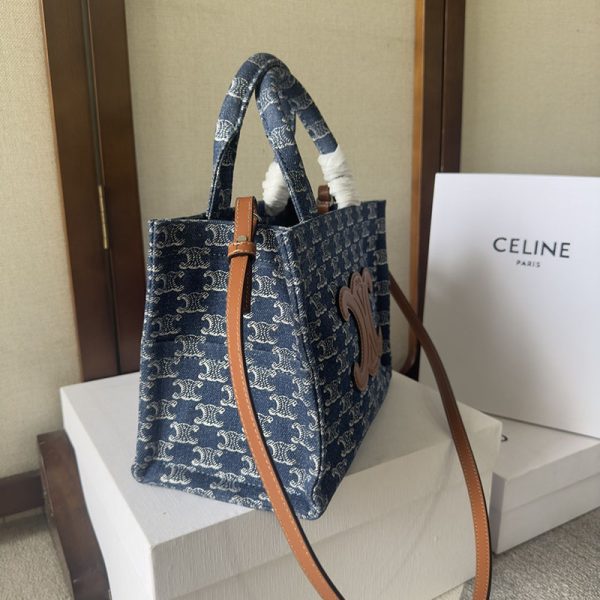 N品 セリーヌ バッグ 人気 ランキング CELINE 帆布 トートバッグ 上品 2411888 グレー ゴールド金具 - 画像 (8)