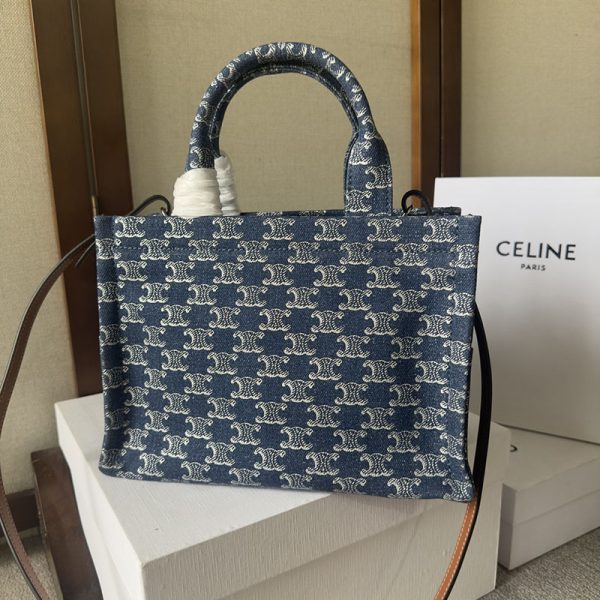 N品 セリーヌ バッグ 人気 ランキング CELINE 帆布 トートバッグ 上品 2411888 グレー ゴールド金具 - 画像 (7)