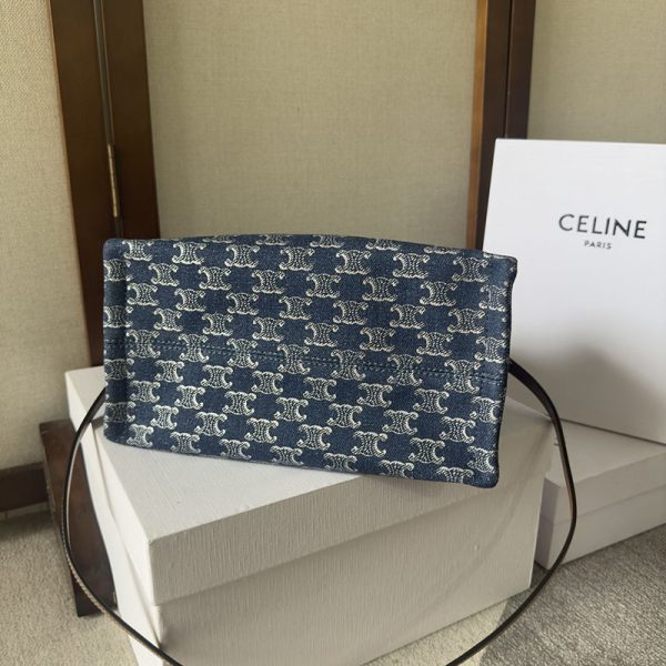 N品 セリーヌ バッグ 人気 ランキング CELINE 帆布 トートバッグ 上品 2411888 グレー ゴールド金具 - 画像 (5)