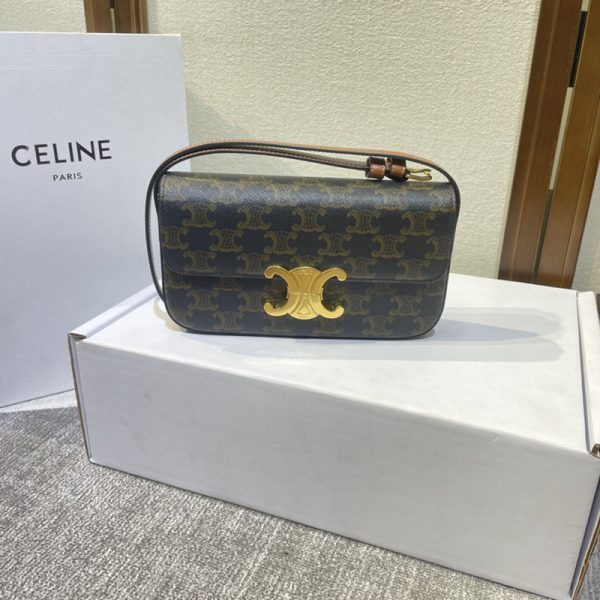 N品 セリーヌ バッグ 人気 ランキング CELINE 大人女子 ショルダーバッグ ブランド 2411890 タン ゴールド金具 - 画像 (9)