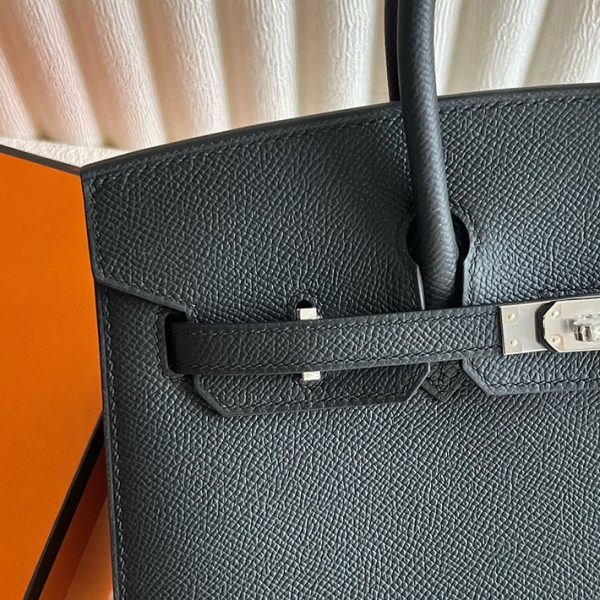 バーキン超N品 エルメスの人気バッグ HERMES バーキン25 セリエ 黒 ブラック ヴォーエプソン シルバー金具 2025定価 2513004 - 画像 (9)