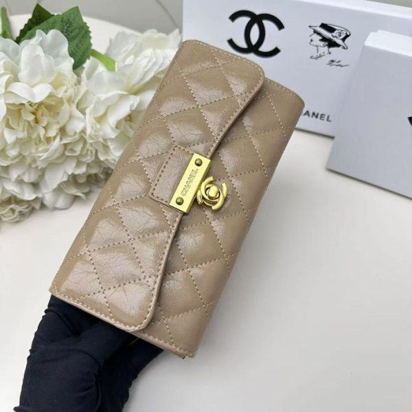 シャネル 財布 2025 新作 CHANEL 新作財布 レディース ベージュ 202513 ラムスキン ゴールド金具 - 画像 (8)