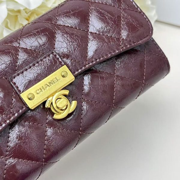 シャネル 財布 2025 新作 CHANEL 新作財布 レディース ワインレッド 202513 ラムスキン ゴールド金具 - 画像 (6)