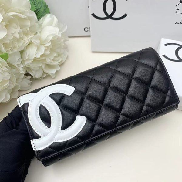 シャネル 財布 2025 新作 CHANEL ハイブランド 財布 新作 2025 黒 (ブラック)/白 (ホワイト) 2012 ラムスキン シルバー金具 - 画像 (9)