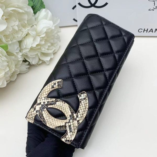 シャネル 財布 2025 新作 CHANEL 長財布 レディース 使いやすい ブランド 黒 (ブラック) 2012 ラムスキン シルバー金具 - 画像 (8)