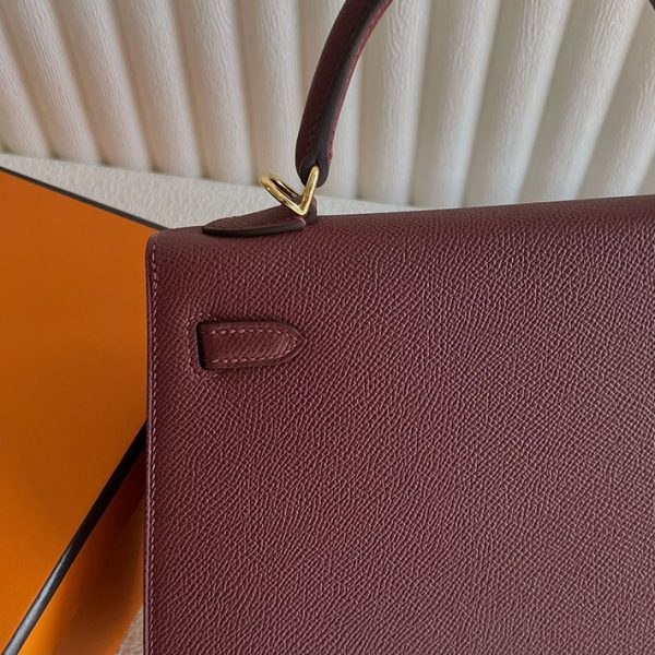 ケリー超N品 エルメス 安いバッグ HERMES ケリー25 外縫い ルージュアッシュ ヴォーエプソン ゴールド金具 2025定価 2513041 - 画像 (6)