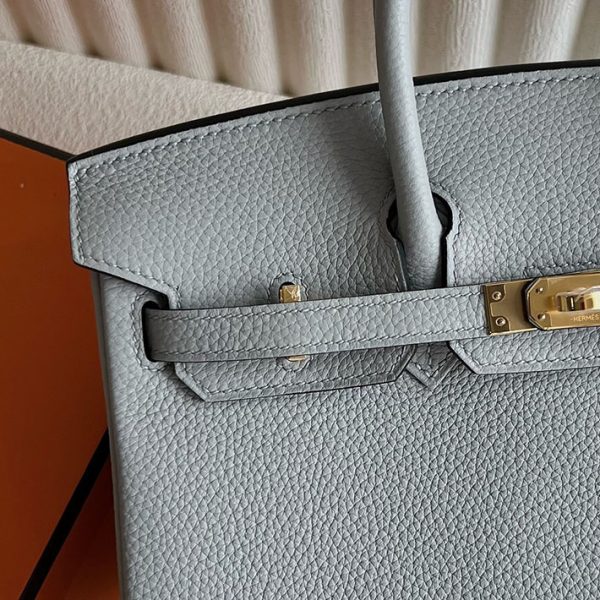 バーキン超N品 エルメスの人気バッグ HERMES バーキン25 ブルーグラシエ トゴ ゴールド金具 2025定価 2513059 - 画像 (9)