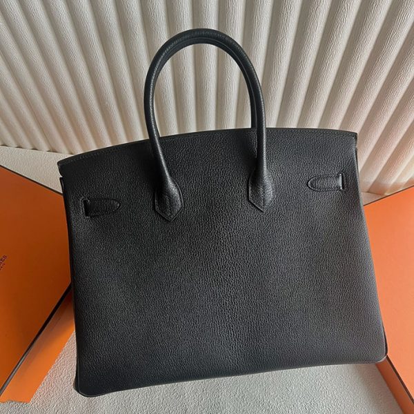 バーキン超N品 エルメスの人気バッグ HERMES バーキン35 黒 ブラック シェブルミゾル シルバー金具 2025定価 2513071 - 画像 (7)