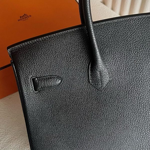 バーキン超N品 エルメスの人気バッグ HERMES バーキン35 黒 ブラック シェブルミゾル シルバー金具 2025定価 2513071 - 画像 (6)