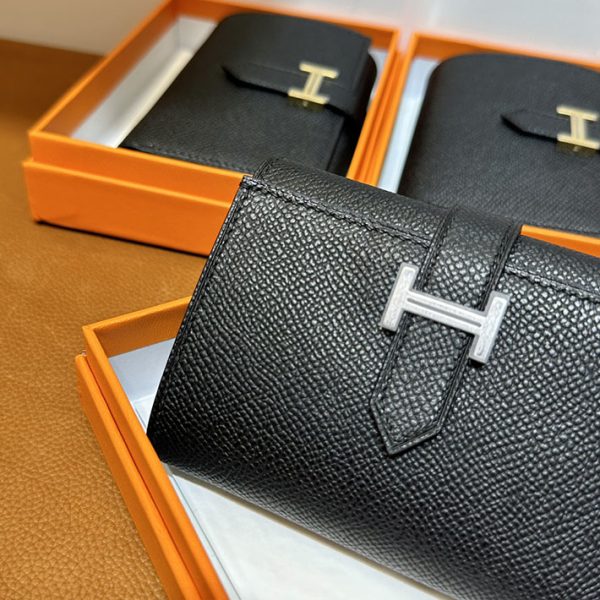 エルメス 財布 ベアン 三つ折り HERMES ベアン コンビネ 黒 ブラック ヴォーエプソン シルバー金具 2025定価 2513081 - 画像 (9)