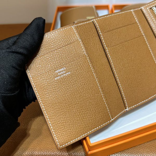 エルメス 財布 ベアン 三つ折り HERMES ベアン コンビネ ゴールド ヴォーエプソン シルバー金具 2025定価 2513082 - 画像 (6)