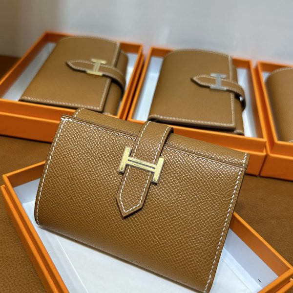 エルメス 財布 ベアン 三つ折り HERMES ベアン コンビネ ゴールド ヴォーエプソン ゴールド金具 2025定価 2513083 - 画像 (9)