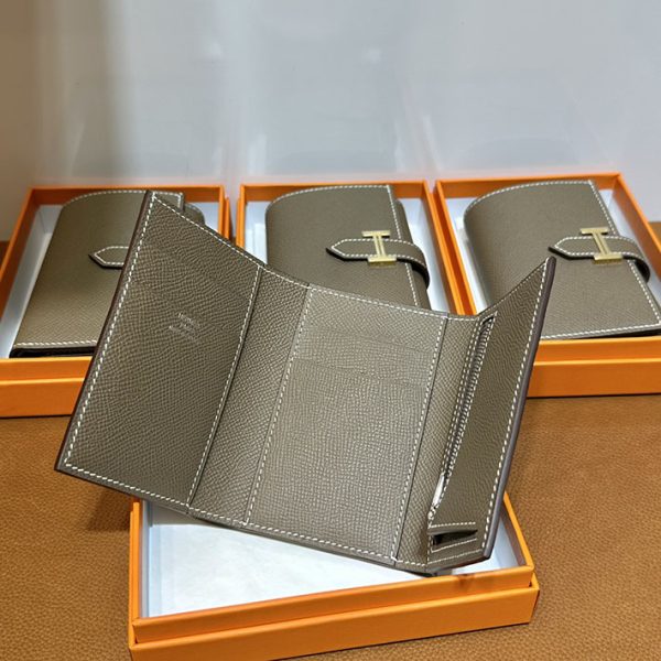 エルメス 財布 ベアン 三つ折り HERMES ベアン コンビネ エトゥープ ヴォーエプソン シルバー金具 2025定価 2513085 - 画像 (7)