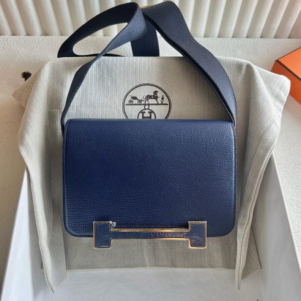 エルメス 新作 バッグ HERMES 人気バッグ ゲタ ブルーサフィール シェブルミゾル ゴールド金具 2025定価 2513101 - 画像 (2)