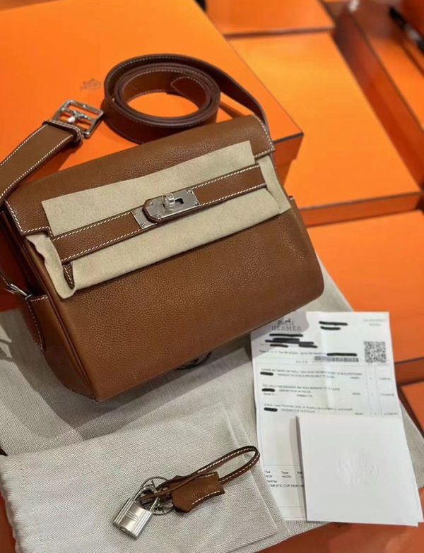 エルメス メッセンジャーバッグ HERMES ケリーメッセンジャー ゴールド バレニア シルバー金具 2025定価 2513121 - 画像 (2)