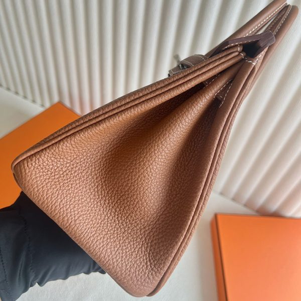 バーキン超N品 エルメスの人気バッグ HERMES バーキン25 ゴールド トゴ シルバー金具 2025定価 2513129 - 画像 (8)