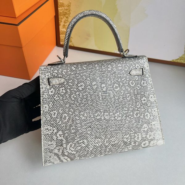 ケリー超N品 エルメス 安いバッグ HERMES ケリー25 外縫い オンブレ リザードナチュラ シルバー金具 2025定価 2513133 - 画像 (7)