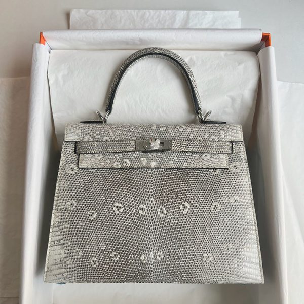 ケリー超N品 エルメス 安いバッグ HERMES ケリー25 外縫い オンブレ リザードナチュラ シルバー金具 2025定価 2513133 - 画像 (2)