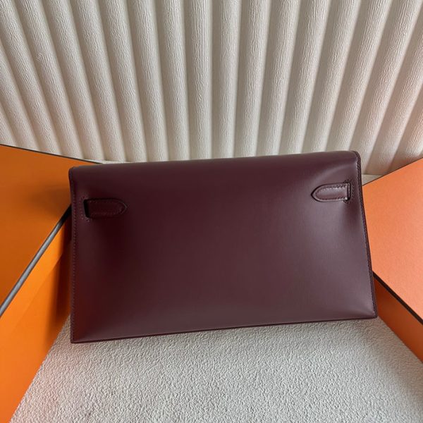 エルメス クラッチバッグ 2WAY HERMES ケリーエラン ボルドー ボックスカーフ シルバー金具 2025定価 2513150 - 画像 (7)