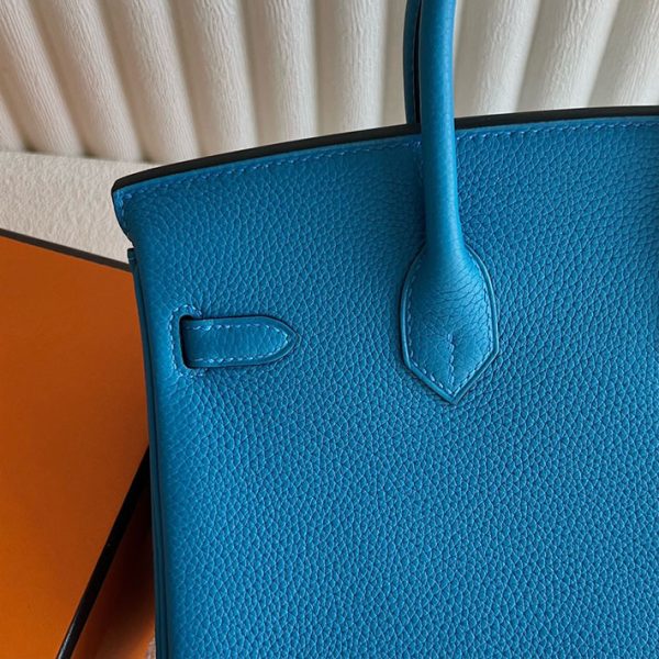 バーキン超N品 エルメスの人気バッグ HERMES バーキン25 ブルーザンジバル トゴ シルバー金具 2025定価 2513156 - 画像 (6)