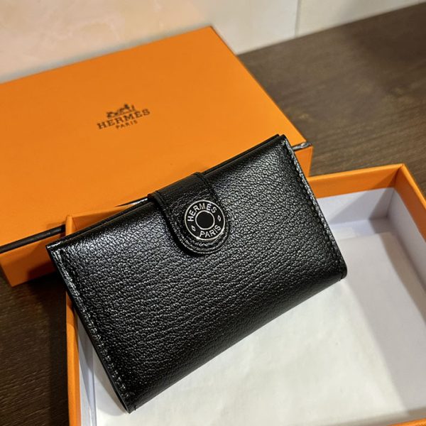 エルメス カードケース 財布代わり HERMES RMS カードケース クロ ヴォー・エヴァーグレイン ラッカーシルバー金具 2513169 - 画像 (9)