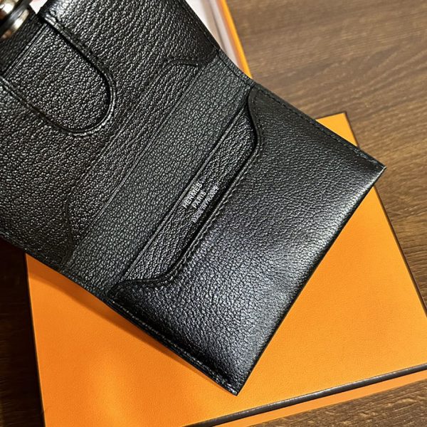 エルメス カードケース 財布代わり HERMES RMS カードケース クロ ヴォー・エヴァーグレイン ラッカーシルバー金具 2513169 - 画像 (3)