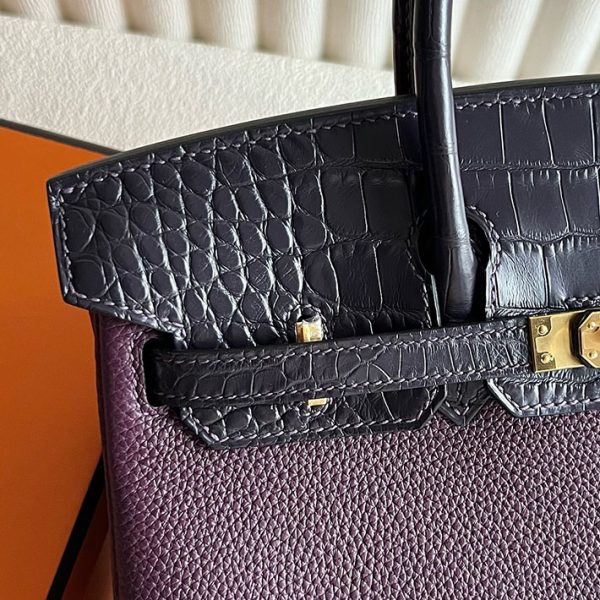 エルメスの人気バッグ HERMES バーキン25 タッチ レザン トゴ/クロコダイル ニロティカスマット ゴールド金具 2025定価 2513170 - 画像 (9)