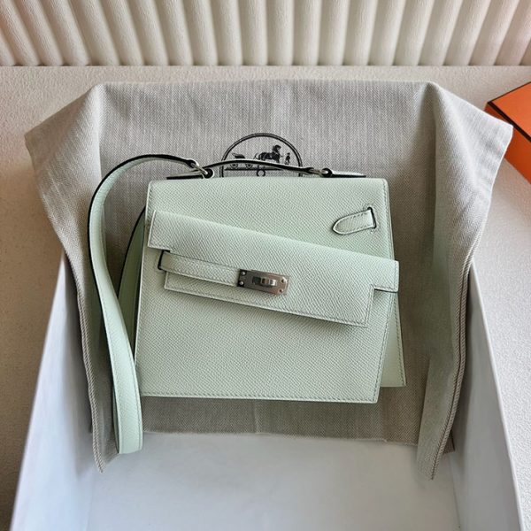 ケリー超N品 エルメス 枠バッグ HERMES ケリー20 無秩序 ヴェールフィズ ヴォーエプソン シルバー金具 2025定価 2513187 - 画像 (2)