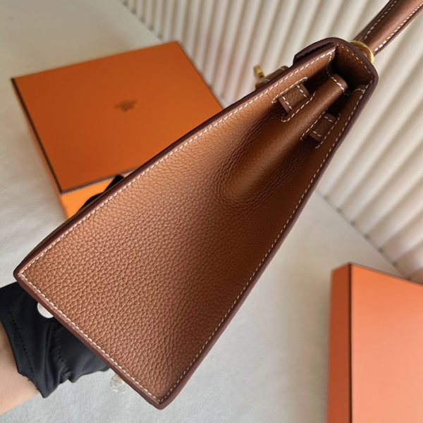 ケリー超N品 エルメス 安いバッグ HERMES ケリー25 外縫い ゴールド トゴ ゴールド金具 2025定価 2513191 - 画像 (8)