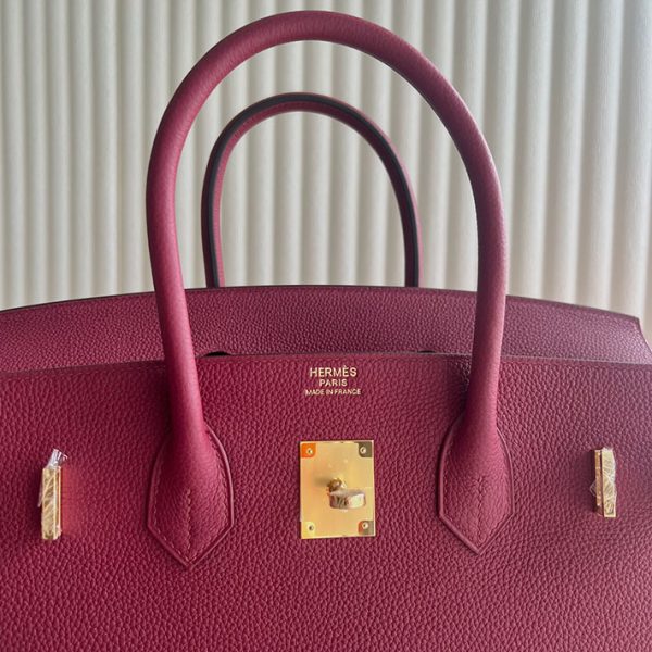 バーキン超N品 エルメスの人気バッグ HERMES バーキン35 ルージュグレナ トゴ ゴールド金具 2025定価 2513204 - 画像 (5)