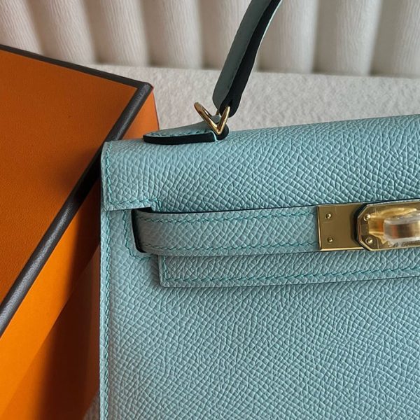 エルメス バッグ 安い順 HERMES ケリーミニ2 外縫い ブルーゼフィール ヴォーエプソン ゴールド金具 2025定価 2513249 - 画像 (9)