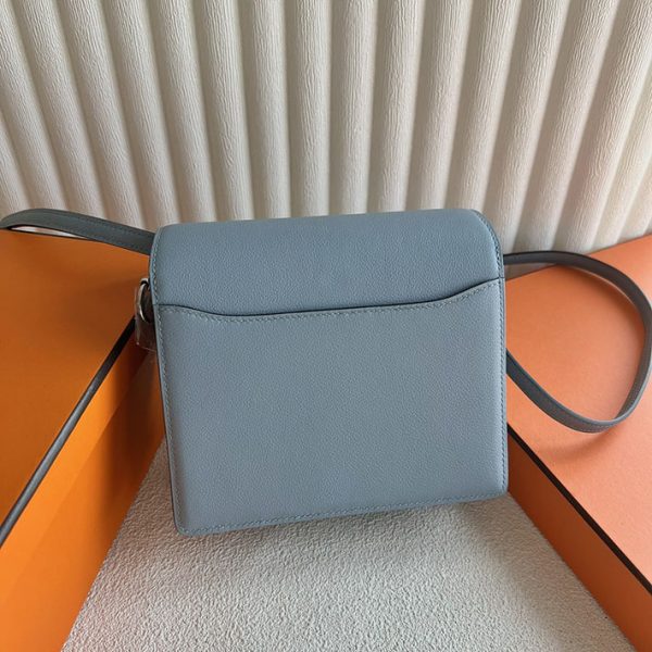 バッグ ブランド 20代 HERMES エルメス ロウリス(ルリ) ミニ ブルーラン エバーカラー シルバー金具 2025定価 2513300 - 画像 (7)