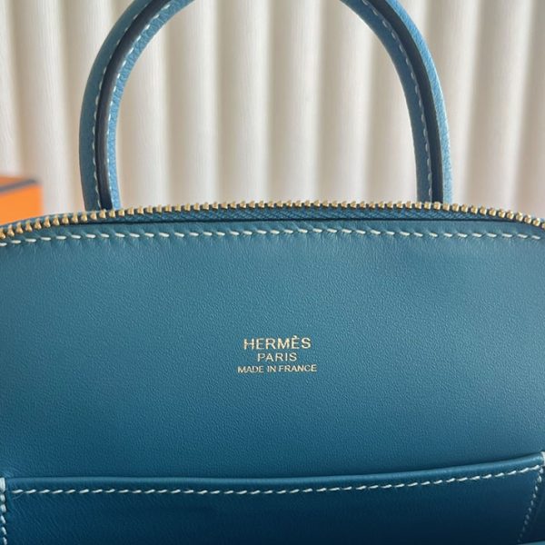 ポーチ 可愛い ブランド 安い HERMES ボリード1923 ミニ ニューブルージーン エバーカラー ゴールド金具 2025定価 2513332 - 画像 (5)