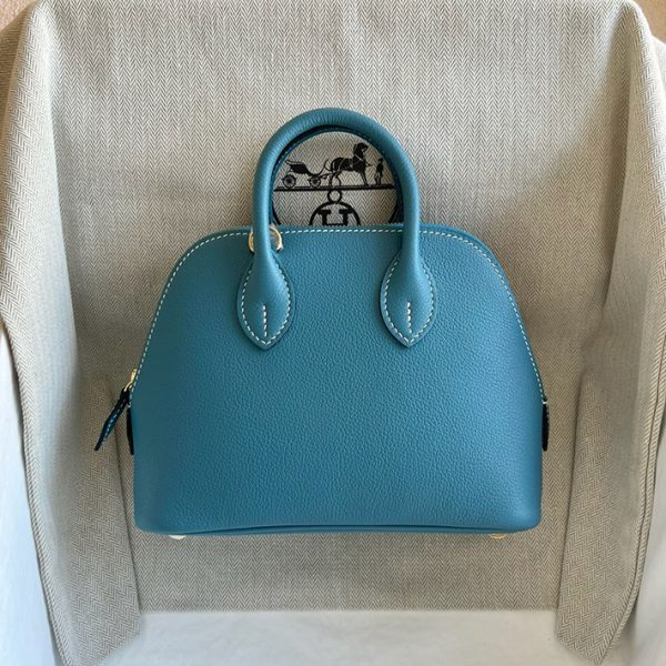 ポーチ 可愛い ブランド 安い HERMES ボリード1923 ミニ ニューブルージーン エバーカラー ゴールド金具 2025定価 2513332 - 画像 (2)