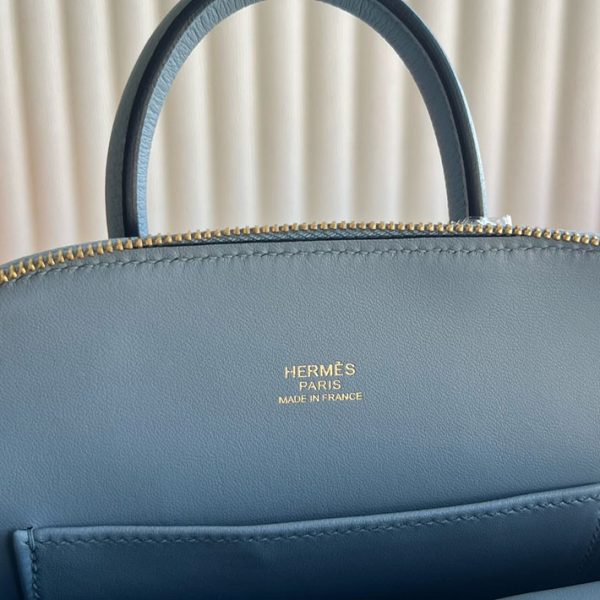 ポーチ 可愛い ブランド 安い HERMES ボリード1923 ミニ ブルーラン エバーカラー ゴールド金具 2025定価 2513334 - 画像 (4)