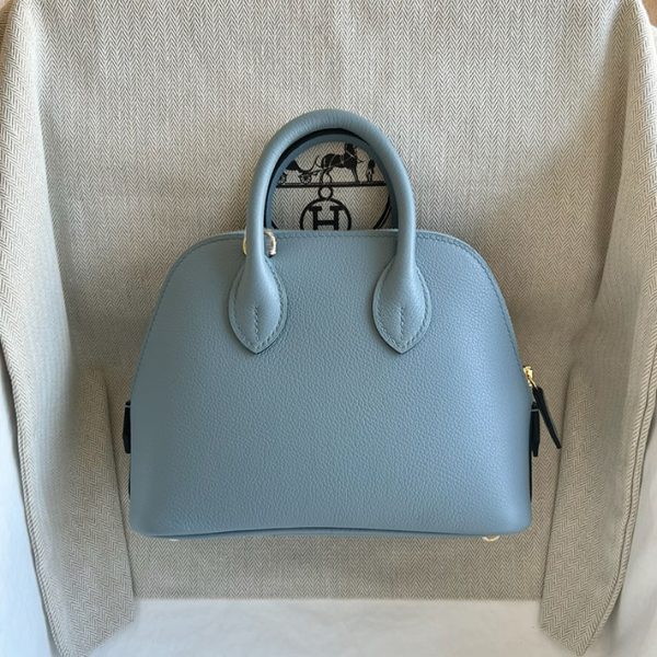 ポーチ 可愛い ブランド 安い HERMES ボリード1923 ミニ ブルーラン エバーカラー ゴールド金具 2025定価 2513334 - 画像 (2)