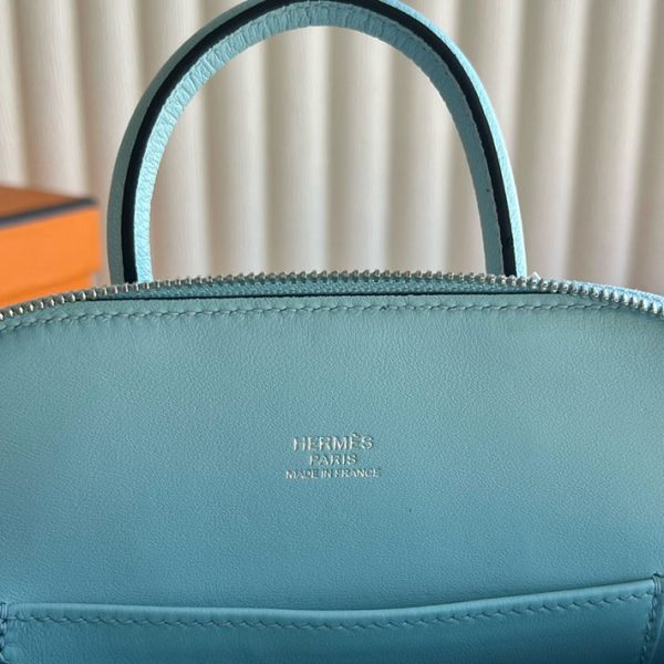 ポーチ 可愛い ブランド 安い HERMES ボリード1923 ミニ ブルーゼフィール シェブルミゾル シルバー金具 2025定価 2513335 - 画像 (5)