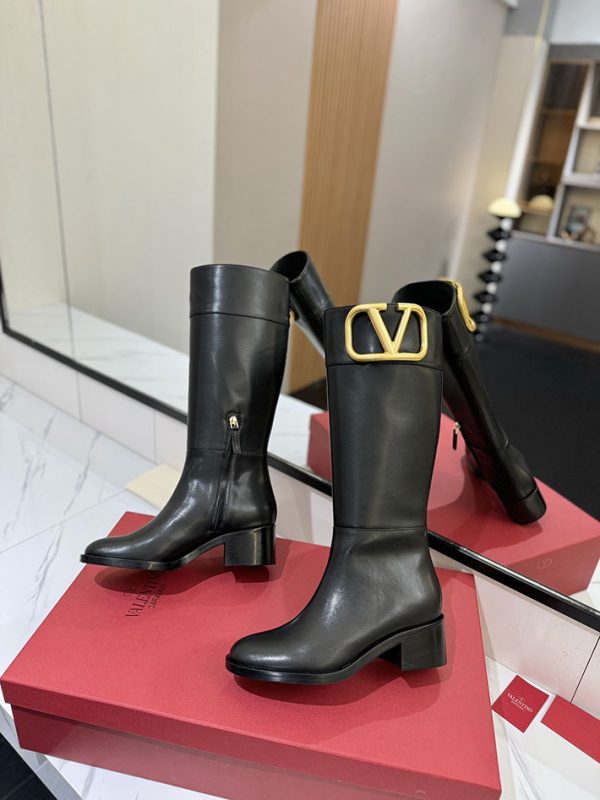 最高級ヴァレンティノスーパーコピー靴 ヴァレンティノブーツコピー VALENTINO ロングブーツ ヒールなし 2412346 ブラック - 画像 (6)