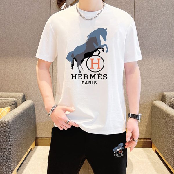 最高級エルメススーパーコピー服 エルメスＴシャツコピー 大人 かっこいい tシャツ メンズ 2412547 ウール100% ホワイト セット - 画像 (5)