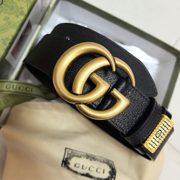 グッチ ベルト Gucci アウトレット どれくらい 安い ベルト 2514764 ブラック レザー ゴールド金具 - 画像 (5)