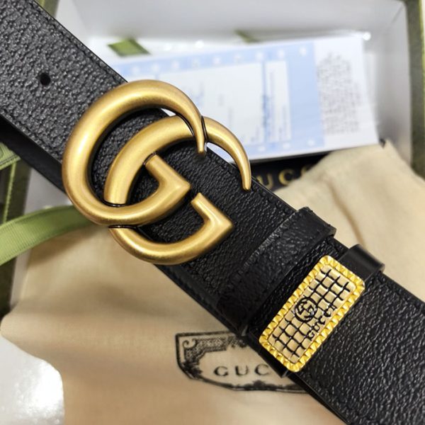 グッチ ベルト Gucci アウトレット どれくらい 安い ベルト 2514764 ブラック レザー ゴールド金具 - 画像 (3)