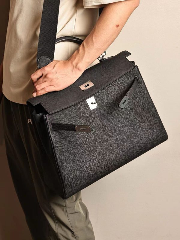 エルメス ケリー40 定価 HERMES ケリー40 メンズ 黒 ブラック トゴ シルバー金具 2412787 - 画像 (5)