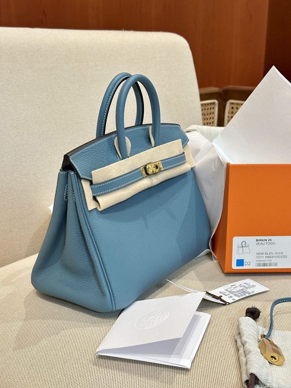 バーキン風バッグ 本革 エルメス HERMES バーキン25 ニューブルージーン トゴ ゴールド金具 2412838 - 画像 (6)