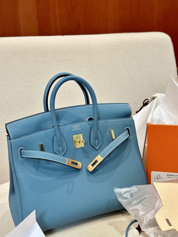 バーキン風バッグ 本革 エルメス HERMES バーキン25 ニューブルージーン トゴ ゴールド金具 2412838 - 画像 (14)